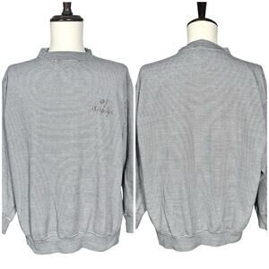 Luna Pier | Men | Vtg #1 Grandpa Pique Stripe Knit Pullover Sweatshirt | Large